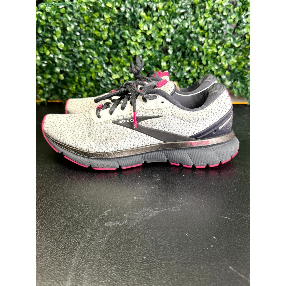 Brooks Trace 120351-1B-057 Womens US 6.5B Running Shoes White Black Sneakers